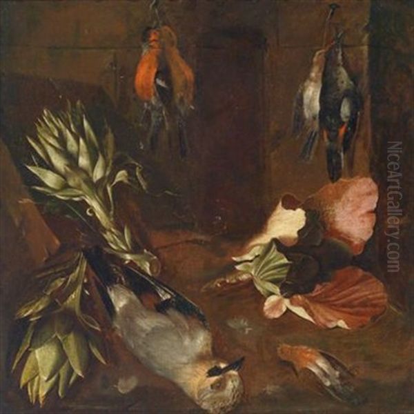 Ein Eichelhaher, Gimpel Und Artischocken (study) - view 1