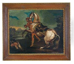 Ein Siebenburgener Pferd Wird Von Einem Bereiter Gefuhrt by Philipp Ferdinand de Hamilton