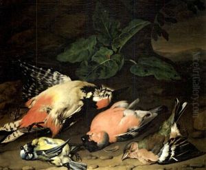 Nature Morte Aux Oiseaux (+ Another, Similar; Pair) by Philipp Ferdinand de Hamilton