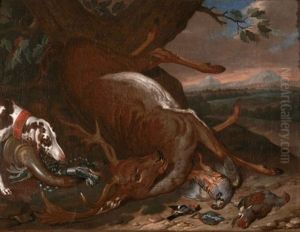 Jagdstilleben In Weiter Landschaft by Philipp Ferdinand de Hamilton