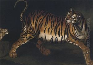 A Tigress And Her Cub by Philipp Ferdinand de Hamilton