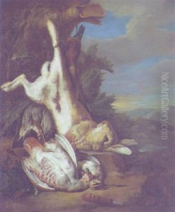 Jagdstilleben Mit Hase Und Schnepfe