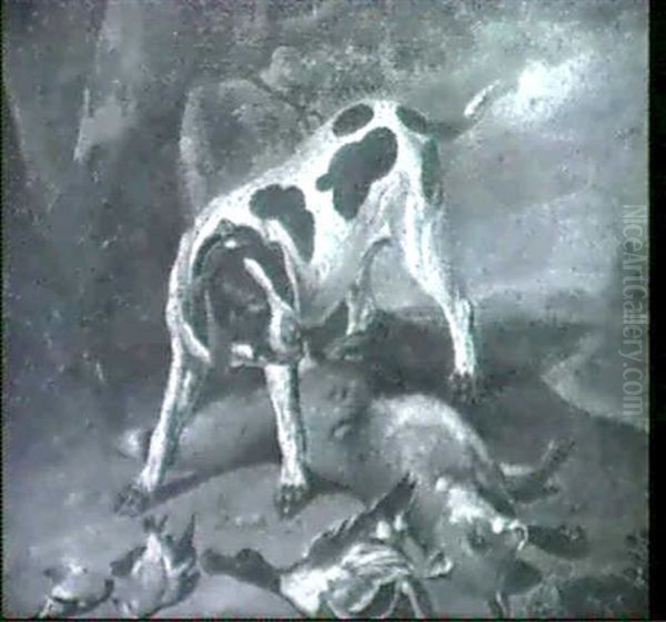 Jagdhund Mit Erlegtem Fuchs, Erpel                          Und Vogeln - view 1