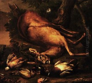 Still Life Of Game In A Landscape by Philipp Ferdinand de Hamilton