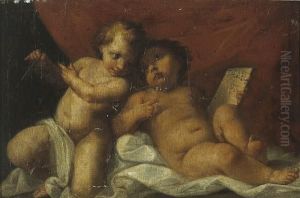 Putti With Globe And Compass