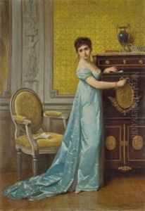 Elegante Au Secretaire by Edouard Jean Conrad Hamman