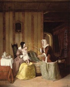 A Visitor At Tea Time by Alexis van Hamme