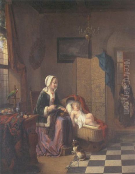 Mother And Child In An Interior - view 1