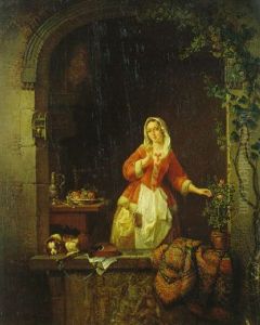 Junge Frau Am Fenster Junge Frau Am Fenster