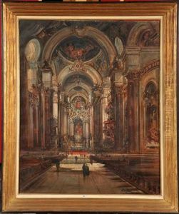 Interieur D'eglise Anime by Otto Hammel