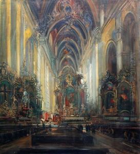Barockes Interieur Einer Katholischen Kirche by Otto Hammel