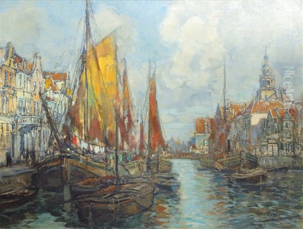 Canal In Amsterdam With The Oude Kerk - view 1