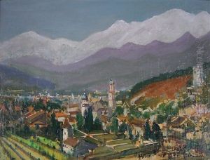 Blick Auf Die Stadt An Einem Fruhlingstag by Otto Hammel