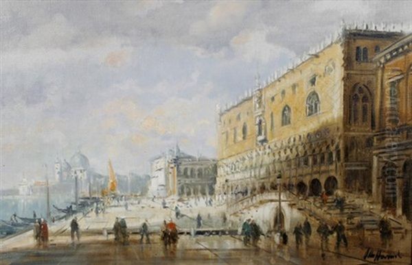 Blick Auf Den Dogenpalast In Venedig Und Die Kirche Santa Maria Della Salute - view 1