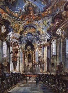 Interieur Der Wieskirche by Otto Hammel