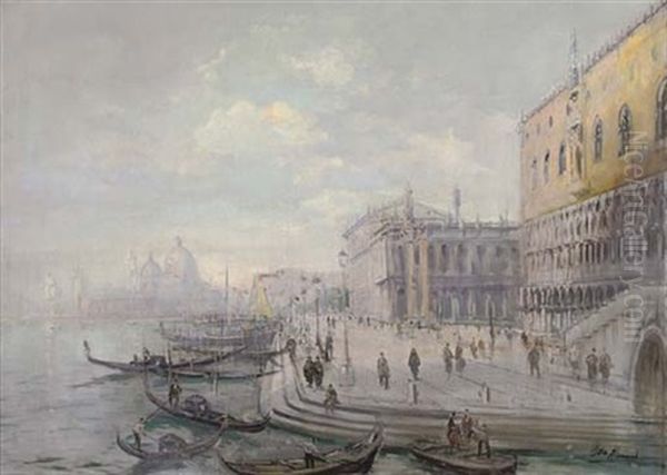 Figures On The Molo, Venice - view 1