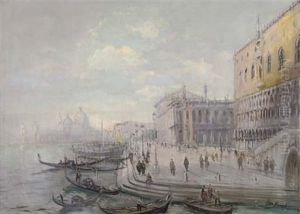 Figures On The Molo, Venice