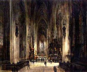 Inneres Des Stephansdoms In Wien by Otto Hammel