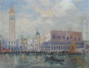 Venedig - Blick Vom Bacino Auf Die Piazzetta Und Den Dogenpalast