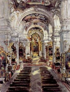 Blick In Die Pfarrkirche Von Diessen Am Ammersee by Otto Hammel