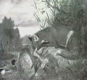 Ein Fuchs Auf Der Lauer by Edmund Guido Hammer