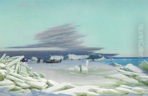 An Icy Winter Day At The Sea Off Fredericia by Hans Jorgen Hammer