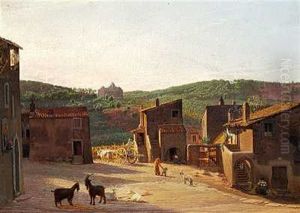 Parti I Ariccia, Med Udsigt Mod Bakkerne, Hvor Vejen Gaaer Til Genzano. Morgen by Hans Jorgen Hammer