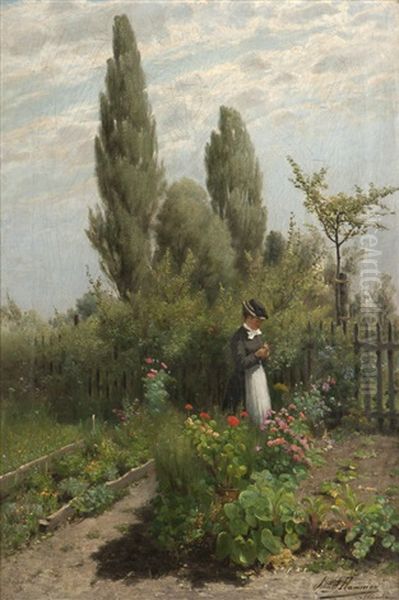 Woman In The Garden - view 1