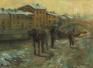 Barconi Sui Navigli by Carlo Balestrini