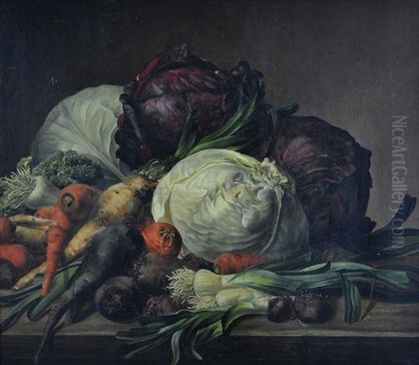 Still Life With Vegetables. Monogrammed W.i.h. & Dated - view 1