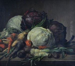 Still Life With Vegetables. Monogrammed W.i.h. & Dated Still Life With Vegetables. Monogrammed W.i.h. & Dated