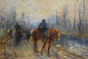 A Cavallo Lungo I Navigli by Carlo Balestrini
