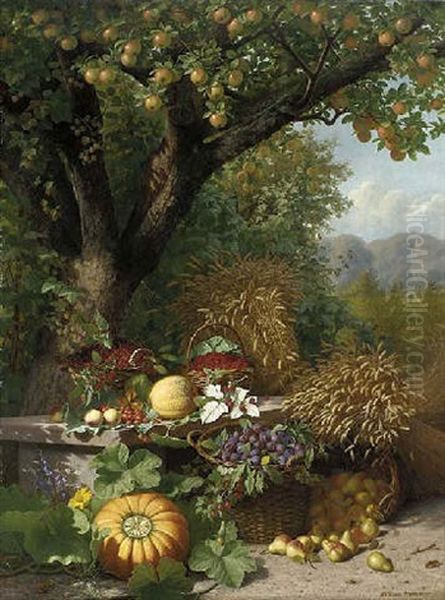An Autumn Harvest Of Fruits From The Garden And Fields - view 1