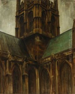Merton College In Oxford by Svend Hammershoi