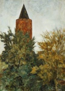 Vordingborg Castle Ruins With The Goose Tower by Svend Hammershoi