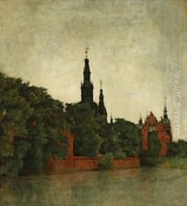 A Foggy Day Near Frederiksborg Palace by Svend Hammershoi