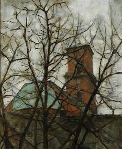 View Of Vor Frue Church In Copenhagen by Svend Hammershoi