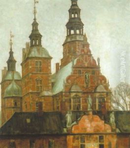 Rosenborg Slot Set Over Portbygningen by Svend Hammershoi