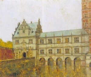 Frederiksborg Slots Kancellibygning Med Montporten by Svend Hammershoi