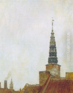 Nikolaj Og Helligandskirkens Spir, Set Fra Bundtmagerforretning