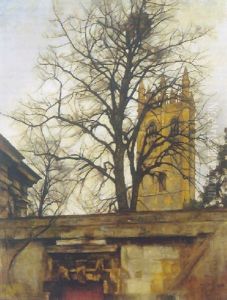Magdalen Tower Og Lindetraeer, Oxford by Svend Hammershoi