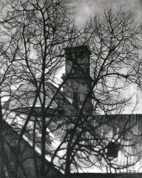Vor Frue Kirke Set Gennem Nogne Traeer - view 1
