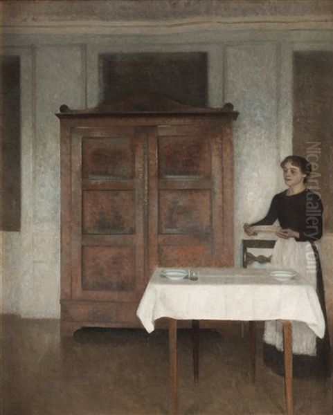 Pigen Daekker Bord (the Maid Laying The Table) - view 1