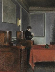 Interior With A Woman Seen From The Back thumbnail