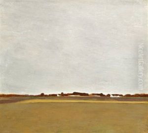 Landskab. Sommer. Regnvejr. Fra Virum Ved Frederiksdal by Vilhelm Hammershoi
