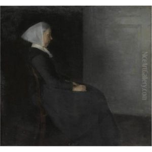 Kunstnerens Moder Frederikke Hammershoi-portrait Of The Artist's Mother by Vilhelm Hammershoi