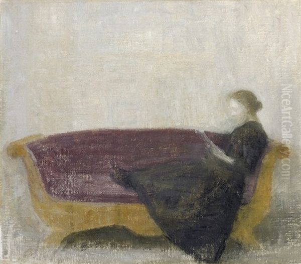 Laesende Dame I Sofa - Reclining Lady On A Sofa - view 1