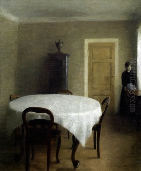 Interior, Spisestuen I Hammershois Barndomshjem, Frederiksberg Alle - Interior, The Dining Room In Hammershoi's Childhood Home, Frederiksberg Alle - view 1