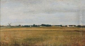 Landskab Fra Virum Ved Frederiksdal, Sommer by Vilhelm Hammershoi