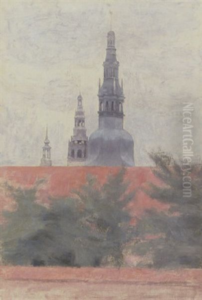 Fra Det Gamle Frederiksborg. De Aeldste Dele Af Slottet Set Fra S-broen - view 1